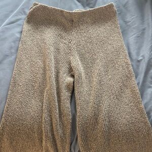 Zara Taupe Knit Wide-Leg Pants and Top set (both in size M)